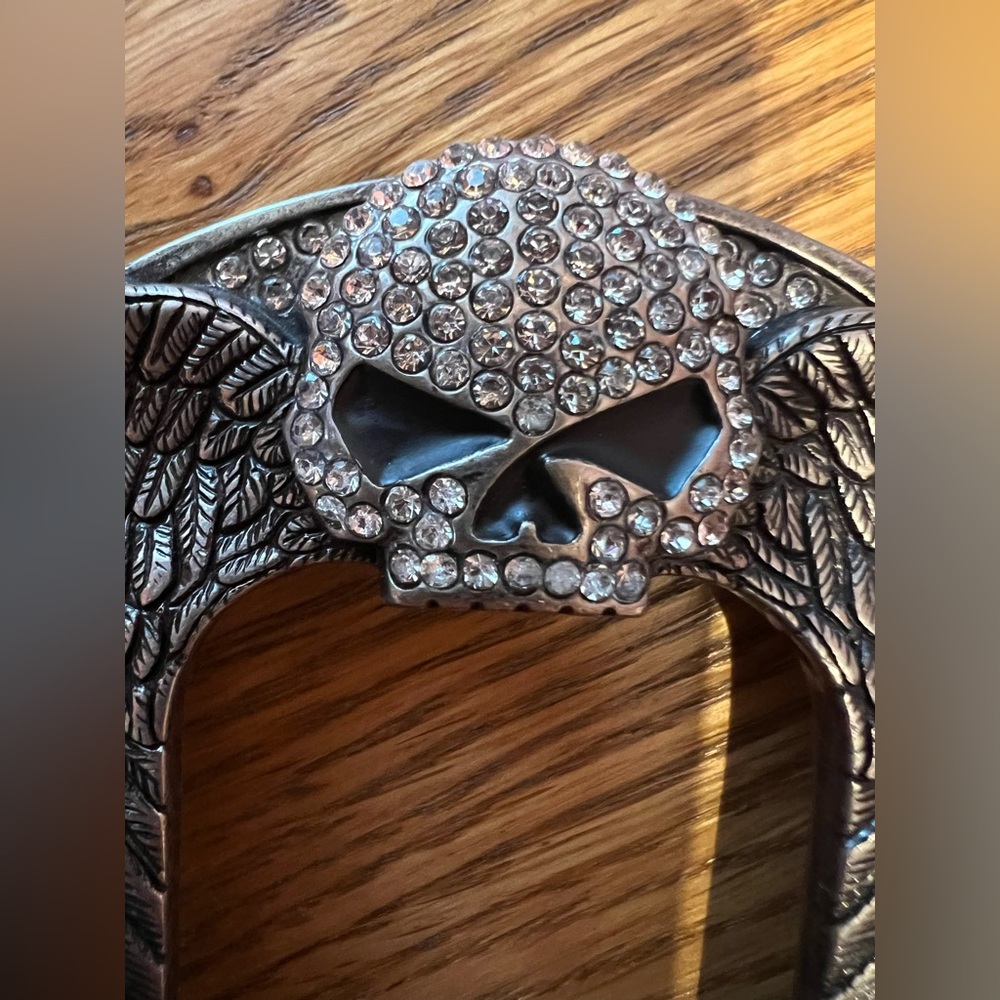 Harley-Davidson® Willie G. Genuine Cowhide Women’s Bling Belt- Large 💀 - Picture 7 of 16